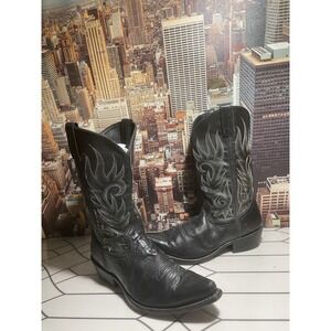 Laredo Men's Black Cowboy Boots Leather Uppers Size 9 D